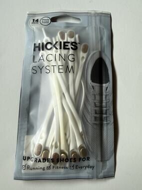 HICKIES No Tie Elastic Shoe Lacing System White Gold 14 Units New